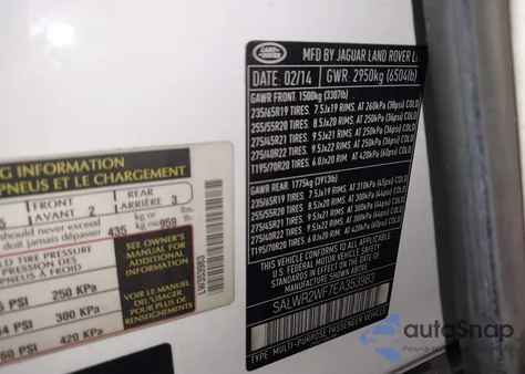 2014 Land Rover Range Rover Sport 3.0L V6 Supercharged Hse z USA, uszkodzony, nr VIN SALWR2WF7EA353983